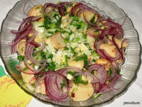 Салатик из маринованных грибов